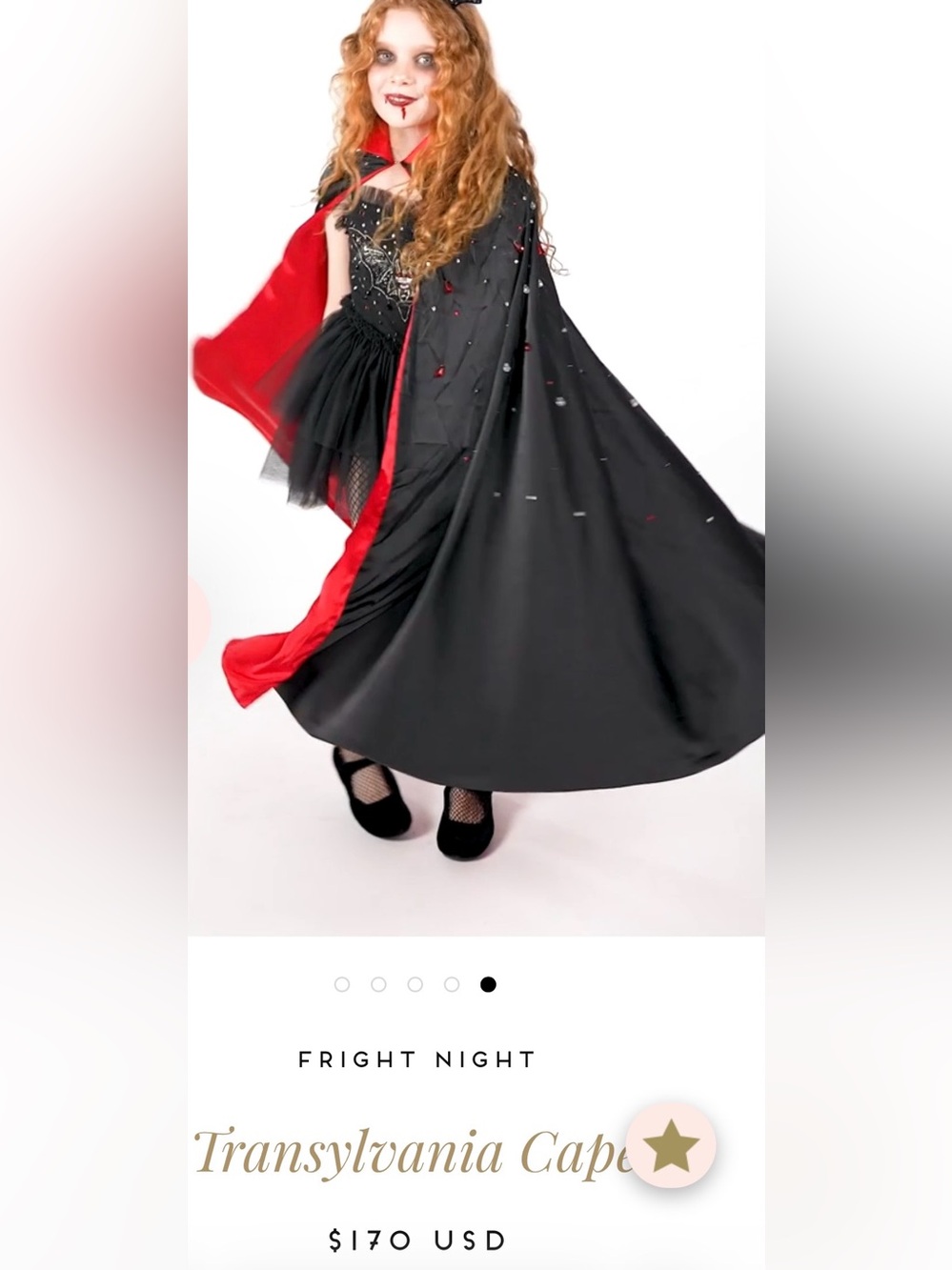 Tutu Du Monde Black and Red Vampire Cape